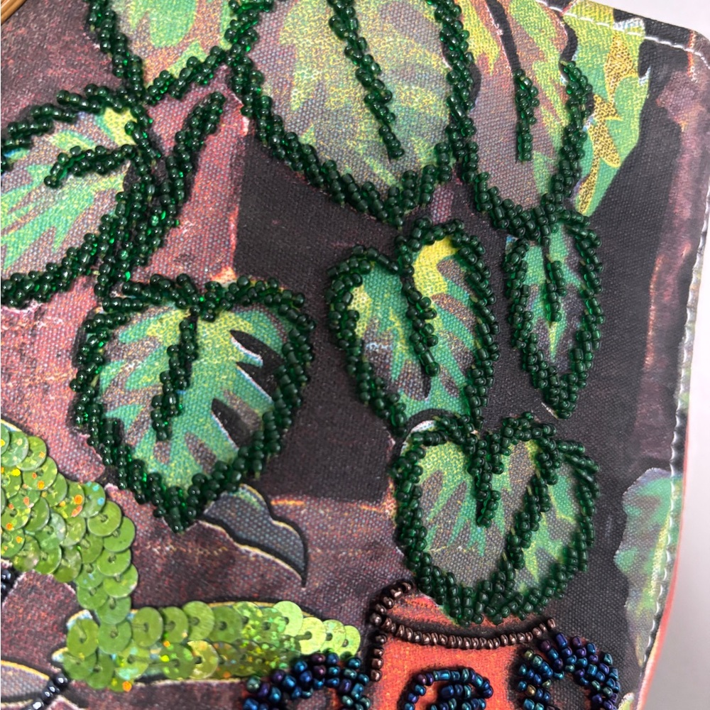 Artistic Multicolor Tote Bag Sequins Beaded Colorful - Picture 4 of 16